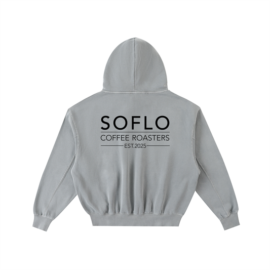 Frayed Enzyme Washed Fleece Hoodie