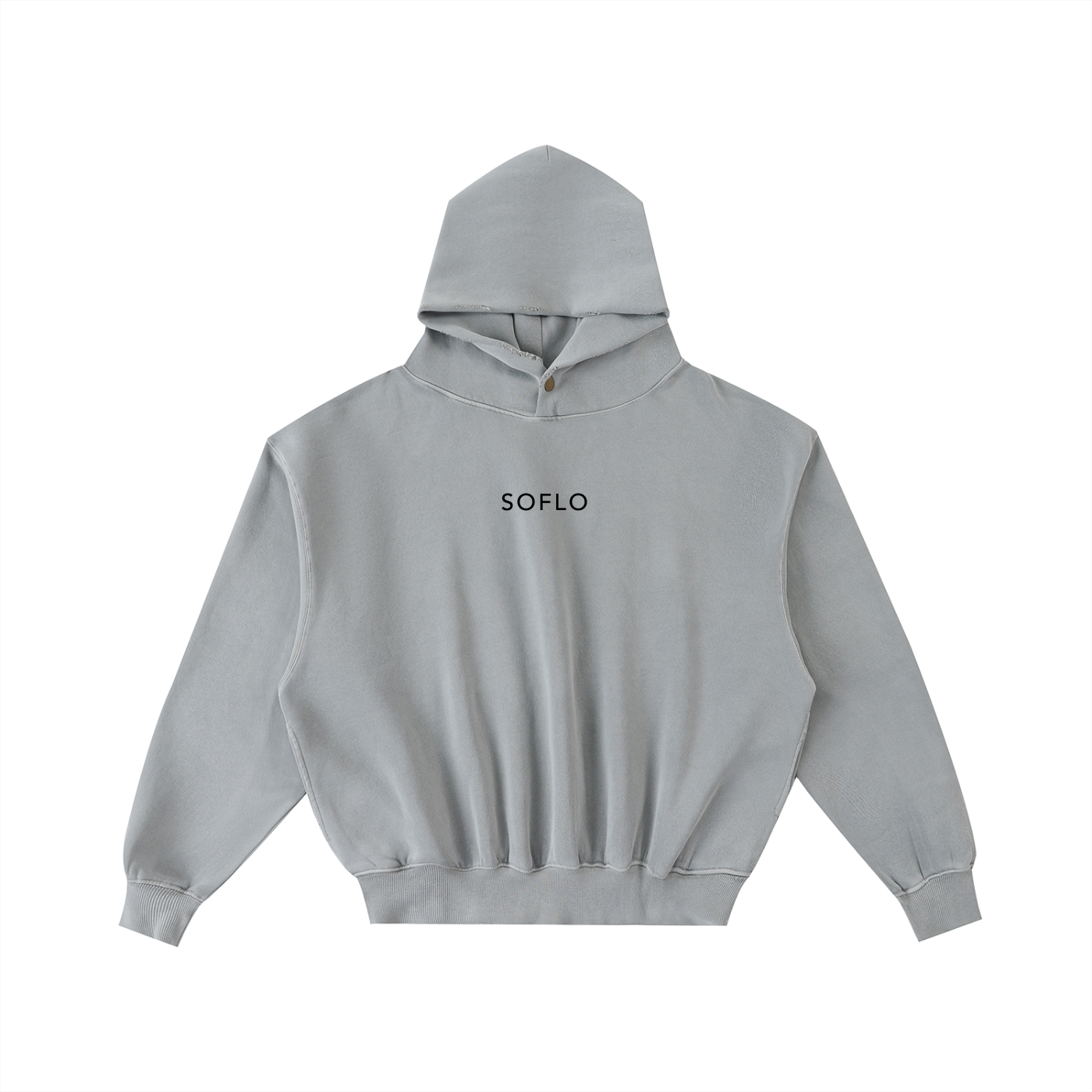 Frayed Enzyme Washed Fleece Hoodie