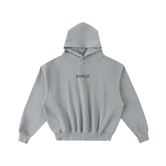 Frayed Enzyme Washed Fleece Hoodie